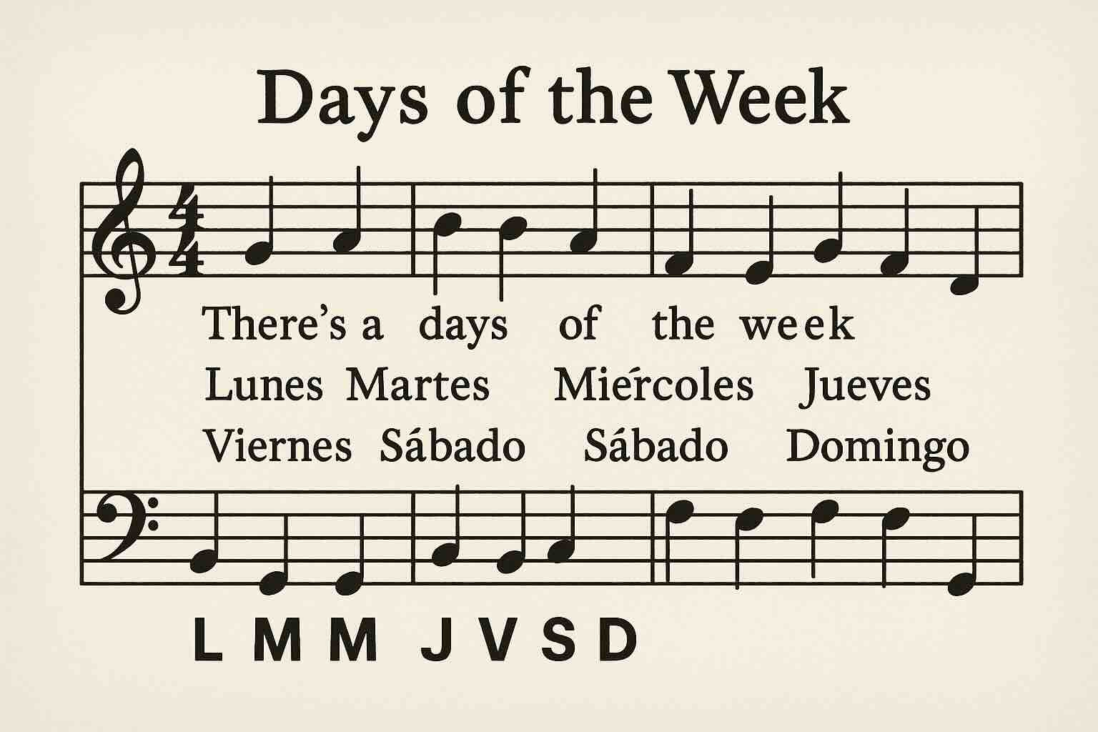 Days of the Week song reference